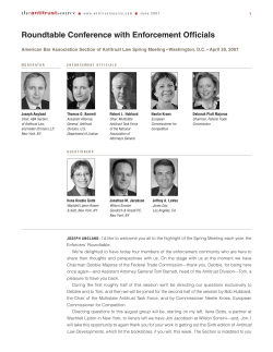 Roundtable Conference with Enforcement Officials