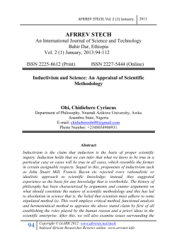 6.Inductivism and Science: An Appraisal of Scientific Methodology