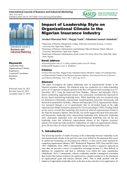 Impact of Leadership Style on Organizational Climate in the