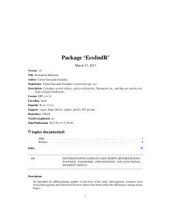 Package `EcoIndR`