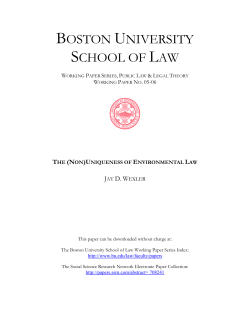 (non)uniqueness of environmental law