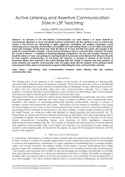 Active Listening and Assertive Communication Style in LSP Teaching