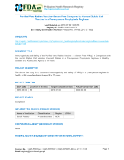 Purified Vero Rabies Vaccine&ndash;Serum Free Compared to Human
