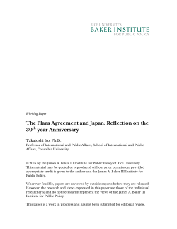 The Plaza Agreement and Japan - Rice University`s Baker Institute