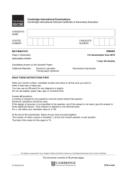 2015 Paper 2 Specimen Paper - Cambridge International