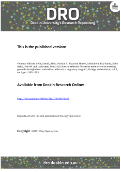 Natural selection for earlier male arrival to breeding - DRO