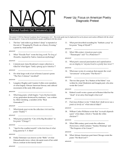 Power Up: Focus on American Poetry Diagnostic Pretest