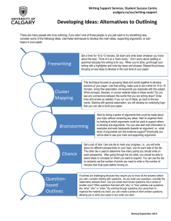 Developing Ideas: Alternatives to Outlining