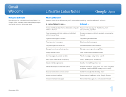 Gmail Life after Lotus Notes Google&trade; Welcome