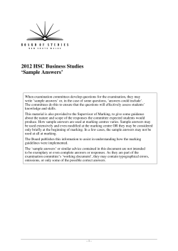 2012 HSC Business Studies Sample Answers