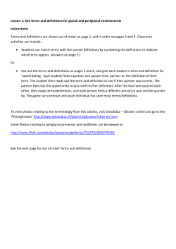 Lesson 1: Key terms and definitions for glacial and