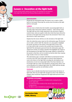 Lesson 1: Invention of the light bulb