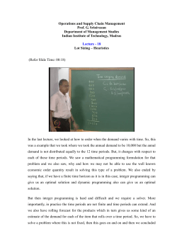 Operations and Supply Chain Management Prof. G