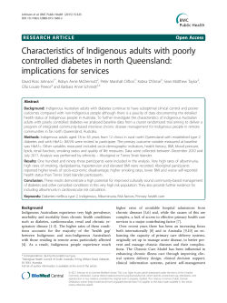 Characteristics of Indigenous adults with poorly controlled diabetes