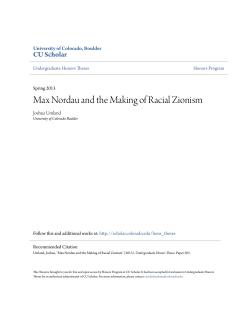 Max Nordau and the Making of Racial Zionism