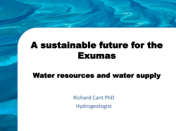 A SUSTAINABLE FUTURE FOR THE EXUMAS, water resources