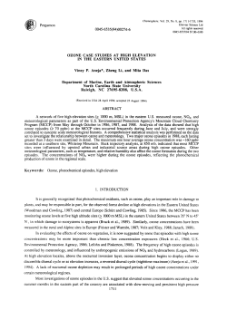 OZONE CASE STUDIES AT HIGH ELEVATION IN