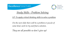 Study Skills ‑ Problem Solving