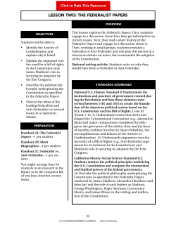 The Federalist Papers - Constitutional Rights Foundation