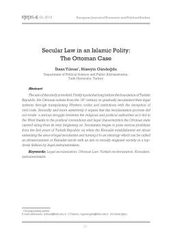 Secular Law in an Islamic Polity: The Ottoman Case
