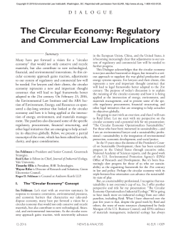 The Circular Economy: Regulatory and Commercial Law Implications