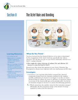 Section 8 The Octet Rule and Bonding