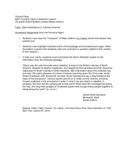 Stono Rebellion Lesson by Victoria Pang