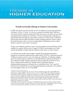 Trends in Faculty Hiring at Ontario Universities