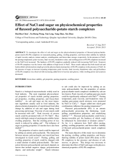 Effect of NaCl and sugar on physicochemical properties of flaxseed