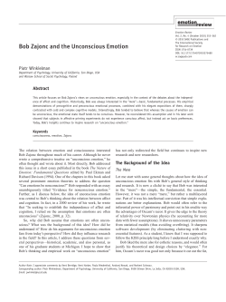 Bob Zajonc and the Unconscious Emotion