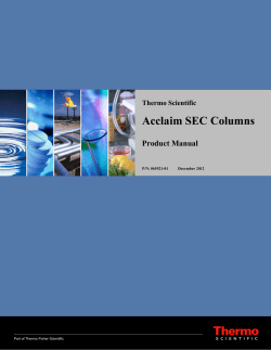 Product Manual for Acclaim SEC Columns