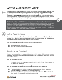Active and Passive Voice