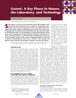 Garnet: A Key Phase in Nature, the Laboratory, and Technology