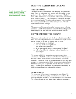 don`t to math in the cockpit