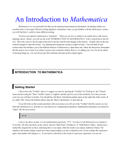 An Introduction to Mathematica