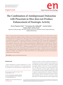 The Combination of Antidepressant Duloxetine with Piracetam in