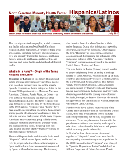 North Carolina Minority Health Facts: Hispanics/Latinos