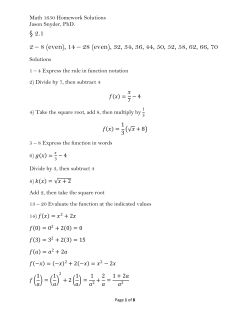 Chapter 2 Section 1 Homework Solutions