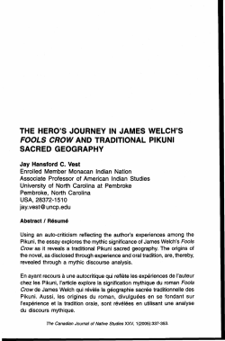 The Hero`s Journey In James Welch`s Fools Crow and Traditional