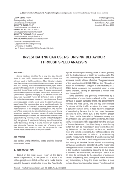 INVESTIGATING CAR USERS` DRIVING BEHAVIOUR THROUGH
