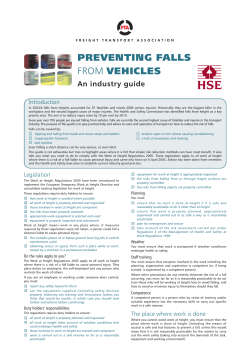 An industry guide on preventing falls from vehicles