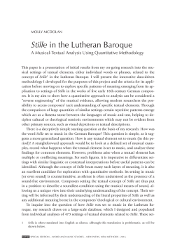 Stille in the Lutheran Baroque