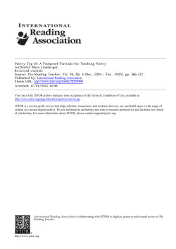 Poetry Top 10: A Foolproof Formula for Teaching