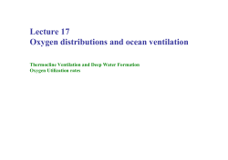 Lecture 17 Oxygen distributions and ocean ventilation