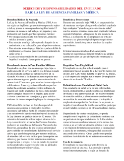 derechos y responsabilidades del empleado bajo la ley de ausencia