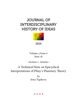 A Technical Note on Epicyclical Interpretations of Pliny`s Planetary