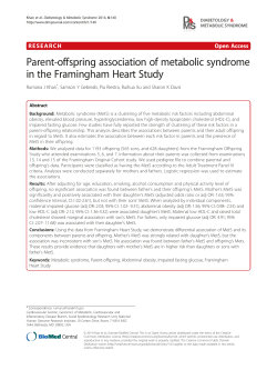 Parent-offspring association of metabolic syndrome in the