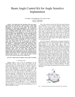 Beam Angle Control Kit for Angle Sensitive Implantation