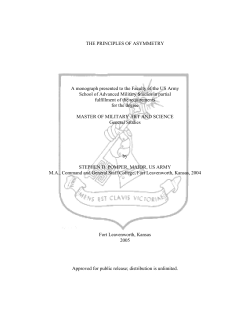 The principles of Asymmetry - Defense Technical Information Center