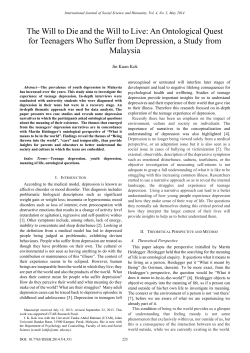 The Will to Die and the Will to Live: An Ontological Quest for